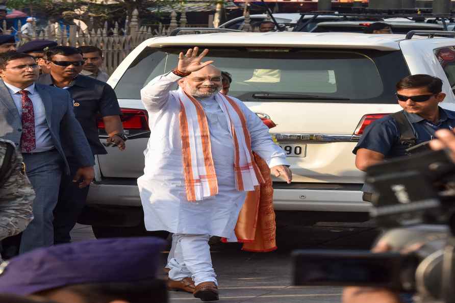 Amit Shah at Bhagyalakshmi temple