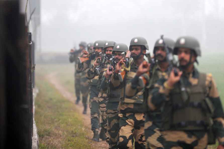 BSF jawans at the IB in Jammu