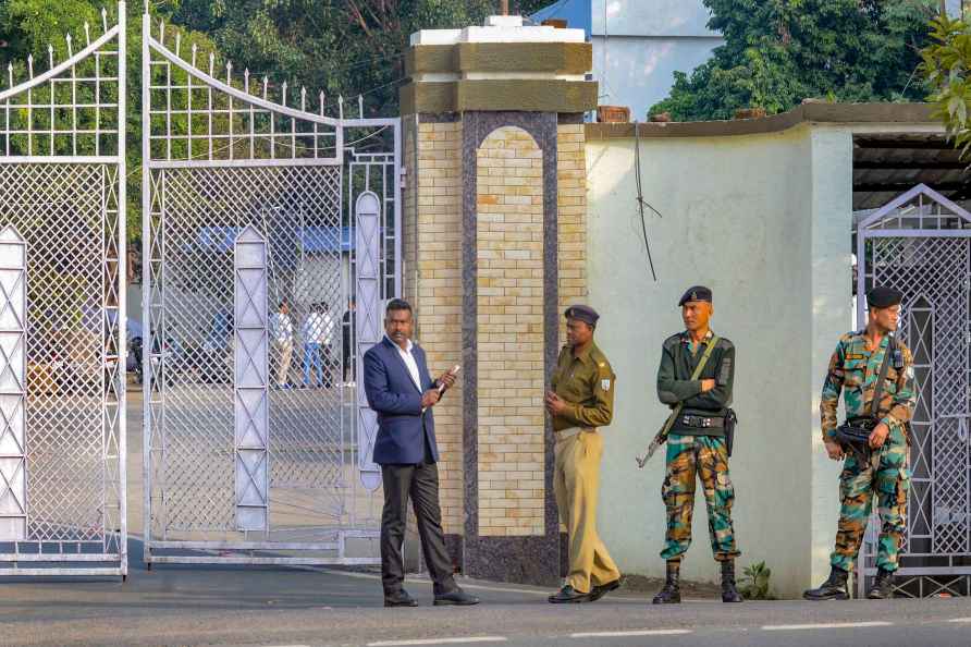 Security personnel at CM Soren's residence