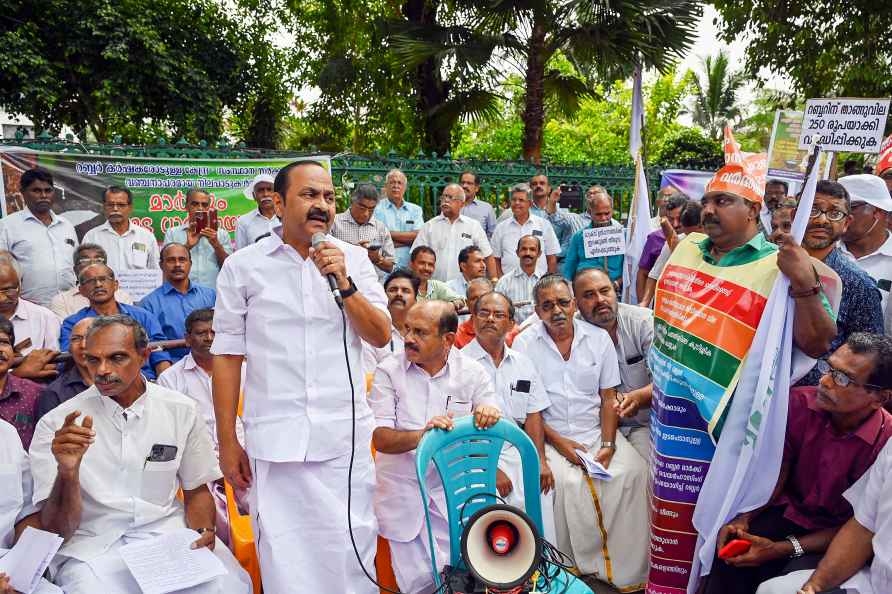 Rubber farmers protest in Keralal