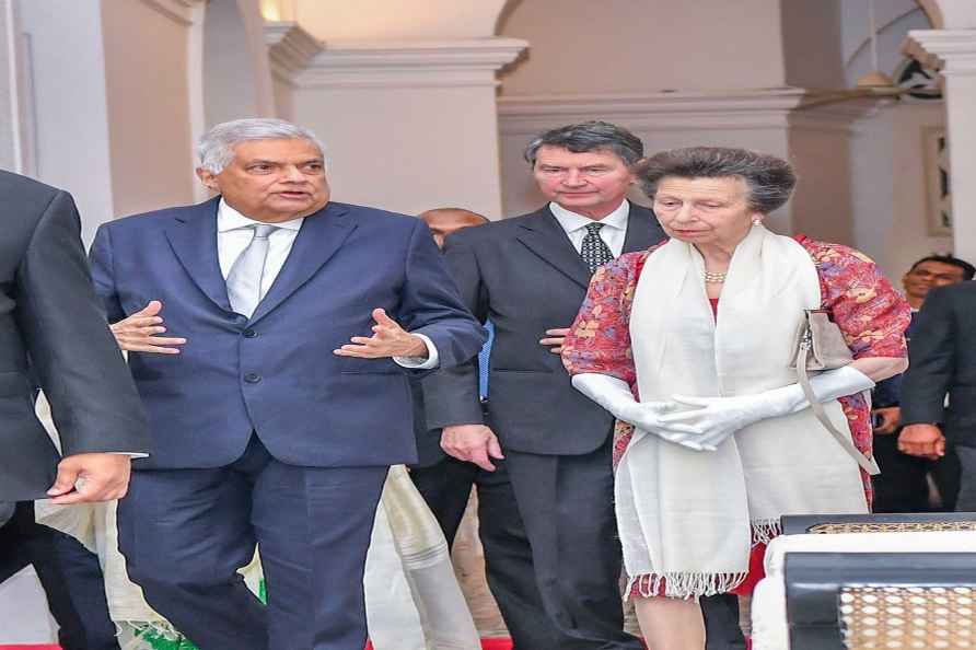 Britain's Princess Anne with Sri Lankan President