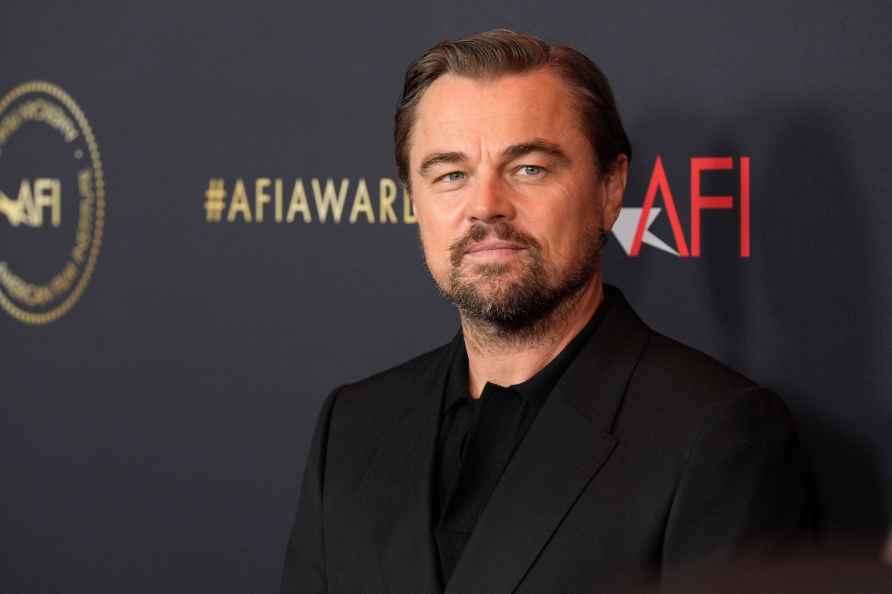 Leonardo DiCaprio arrives at the AFI Awards on Friday, Jan. 12, ...