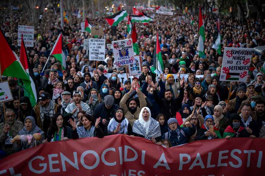 March in support of Palestinians in Barcelona