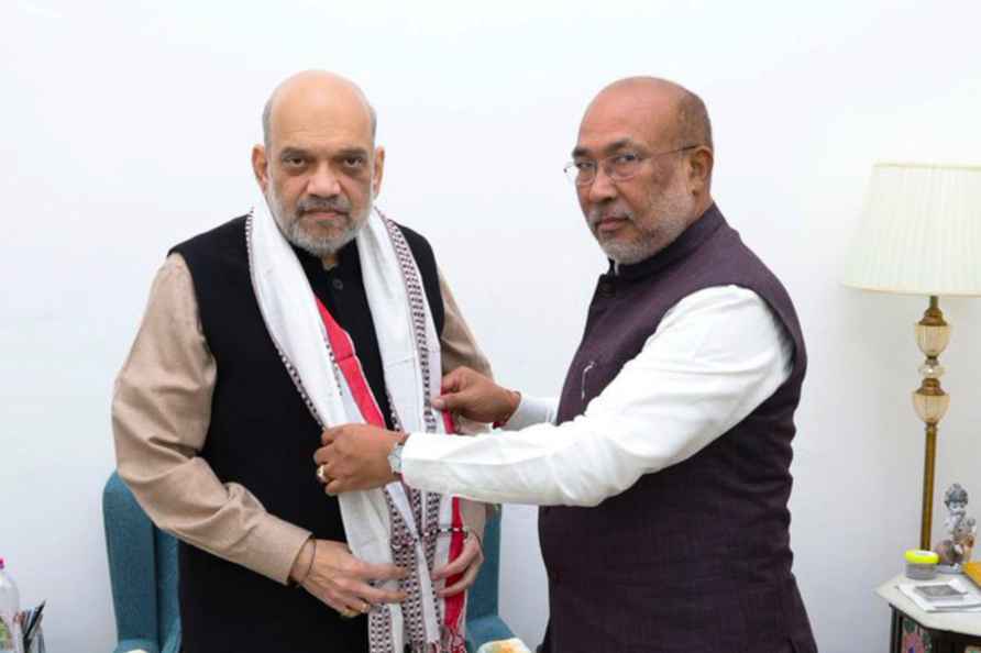 N Biren Singh met Amit Shah