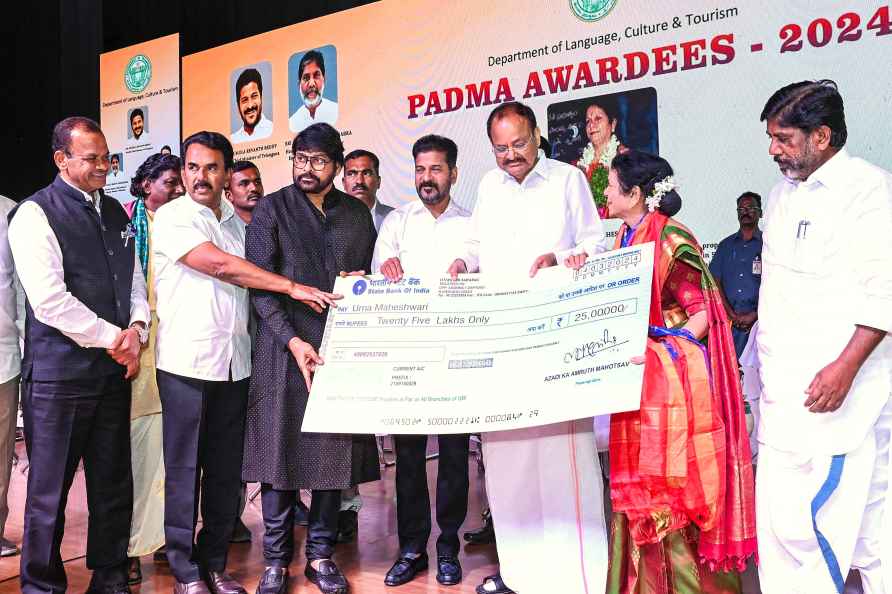 Felicitation for Padma awardees in Hyderabad