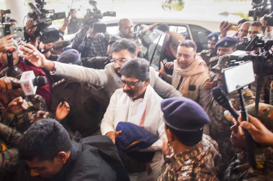 Hemant Soren at Jharkhand Assembly premises