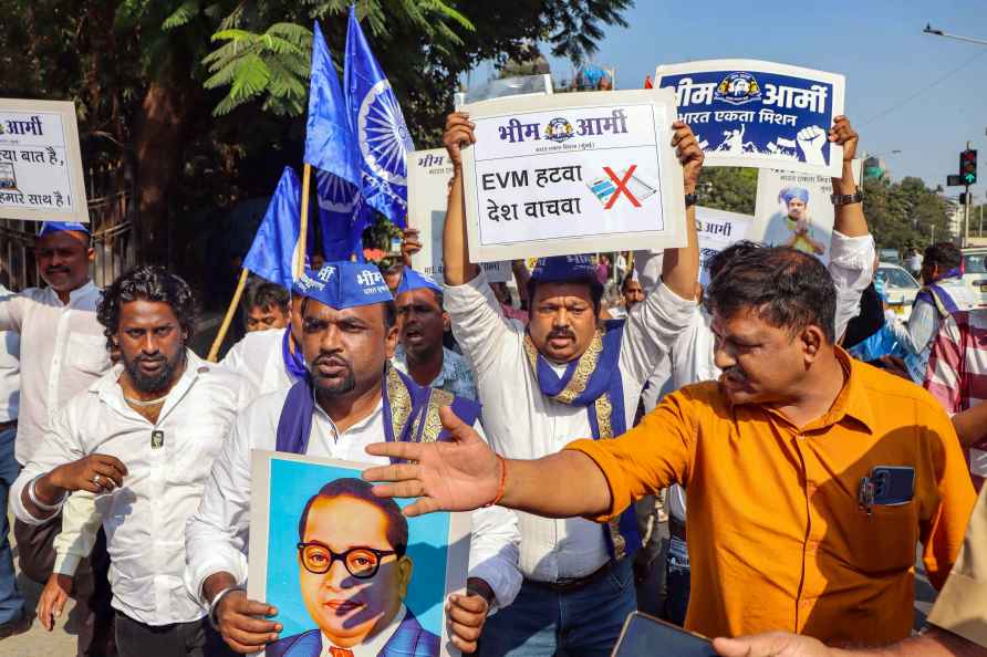 Bhim Army protest against EVMs