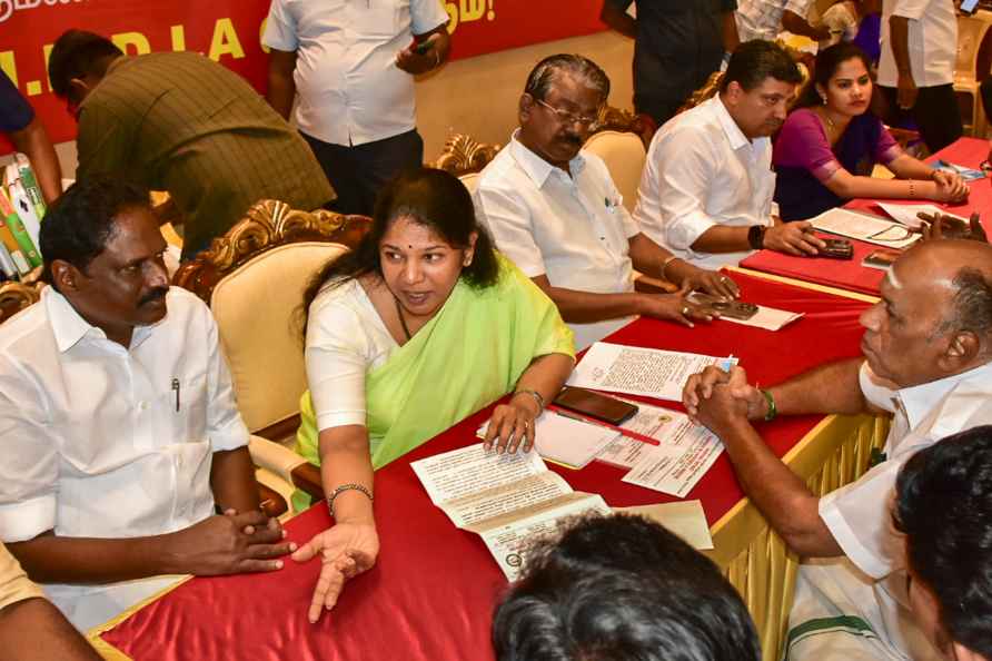 DMK receives petitions during a meeting