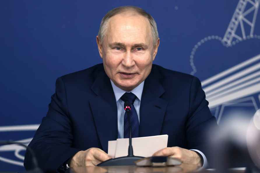 Russian President Vladimir Putin holds a meeting on the implementation...