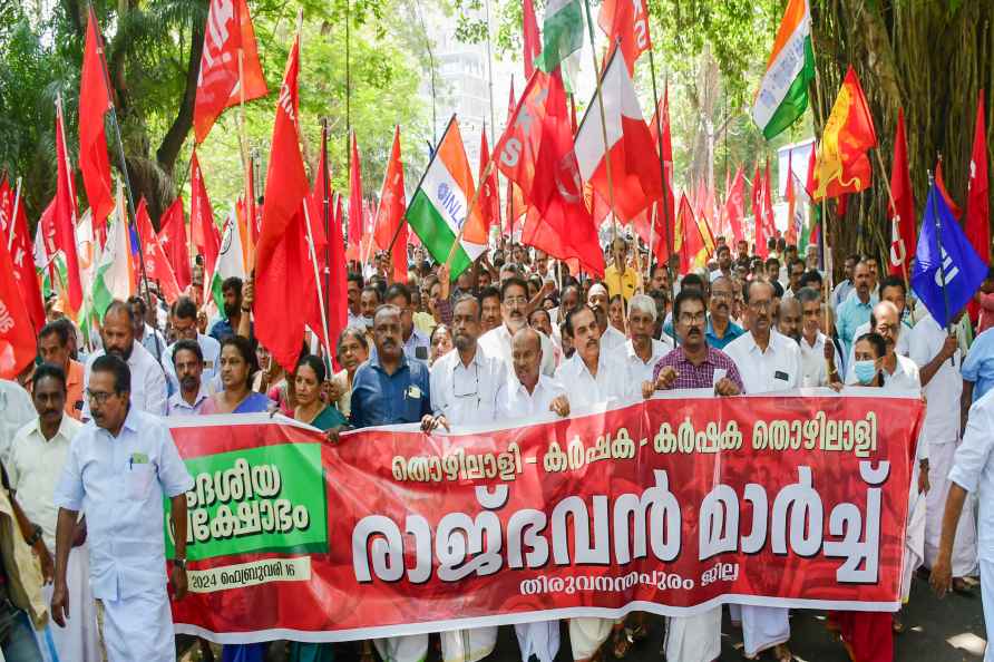 Protest during Bharat Bandh in Trivandrum