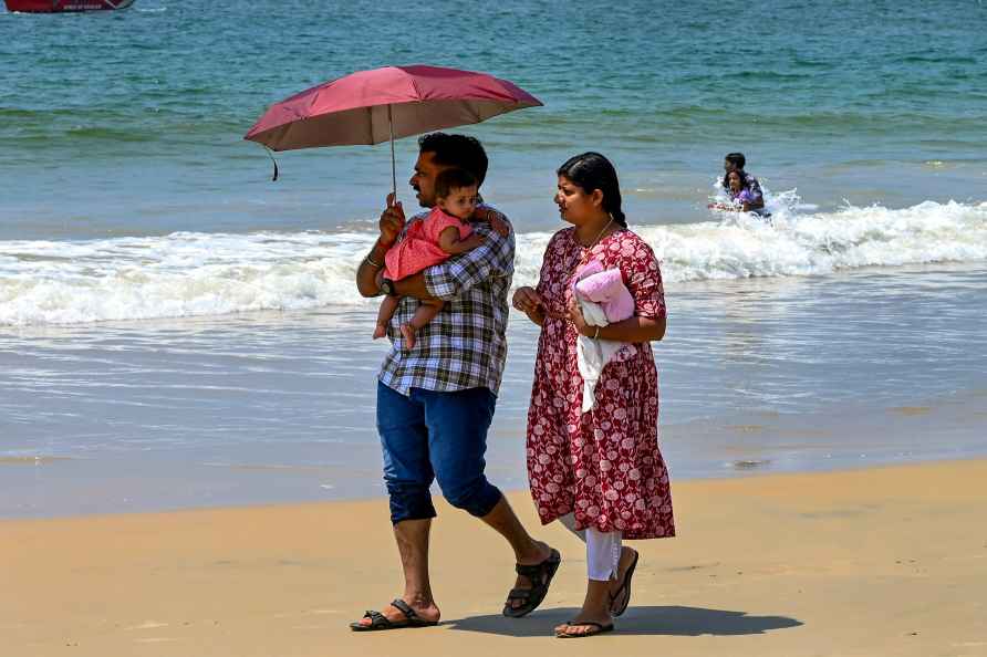 Visitors at Trivandrum's Kovalam beach