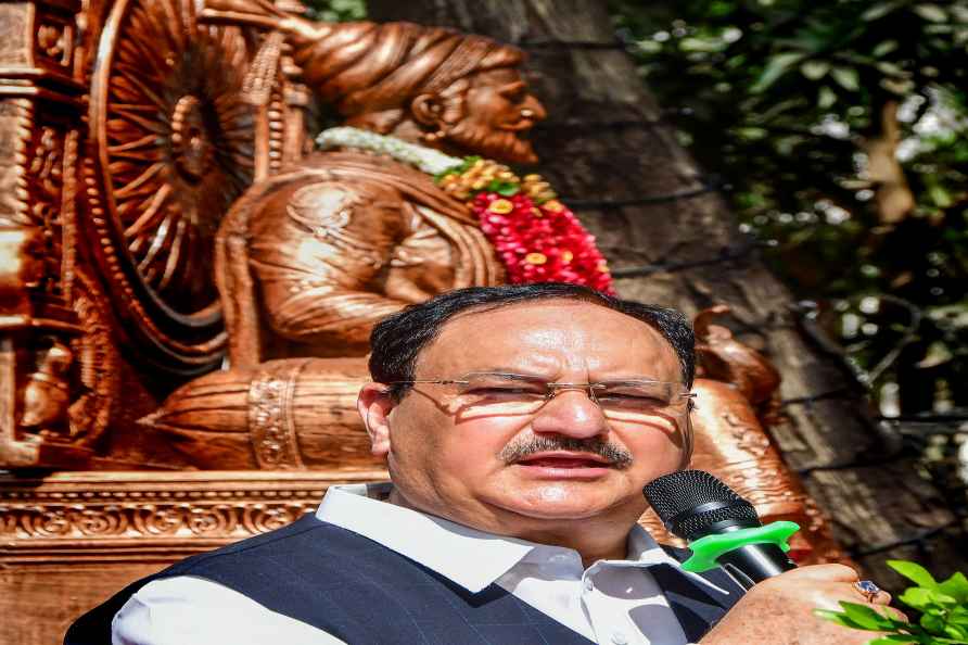 Mumbai: BJP National President J P Nadda speaks during the unveiling...