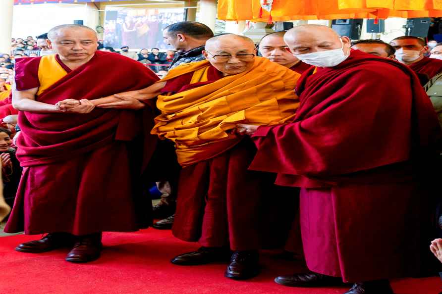 Dharamshala: Tibetan spiritual leader The Dalai Lama during a sermon...