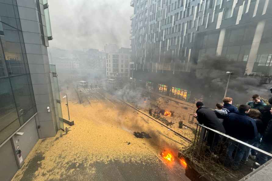 Protest of farmers in the European Quarter