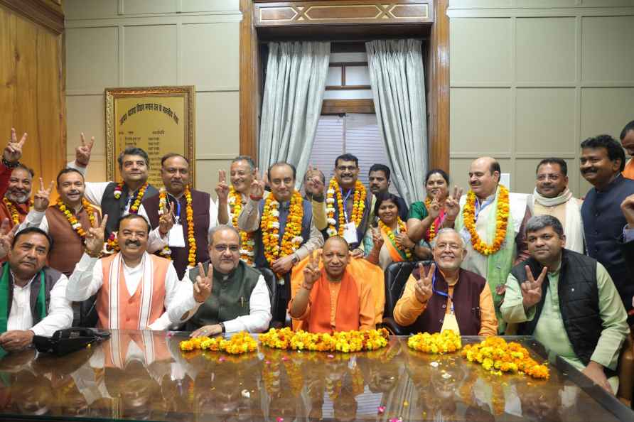 CM Yogi with newly elected RS MPs