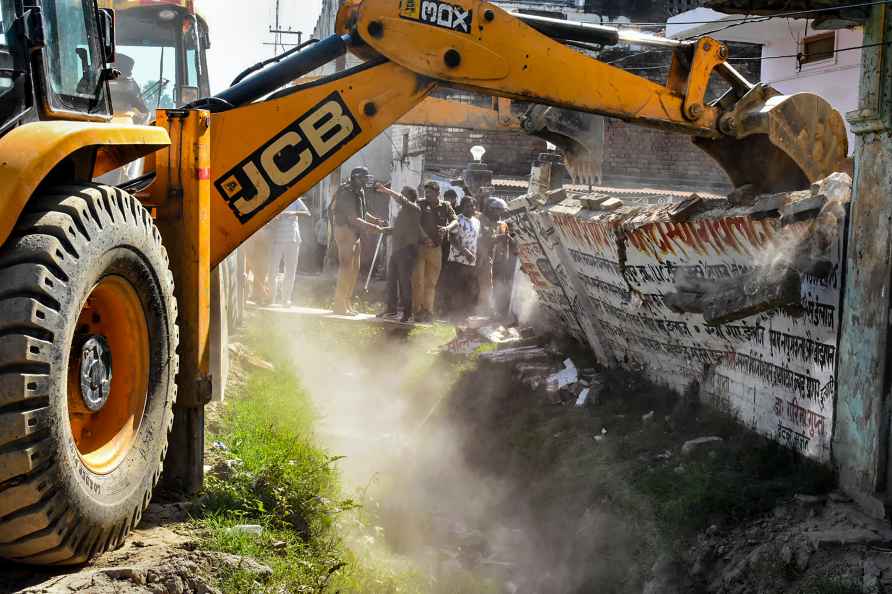 Demolition for road widening in Varanasi