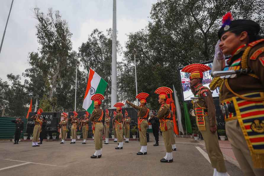 Beating Retreat ceremony at BOP Octroi in Jammu