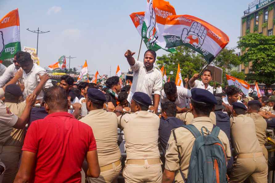 Youth Congress protest in BBSR