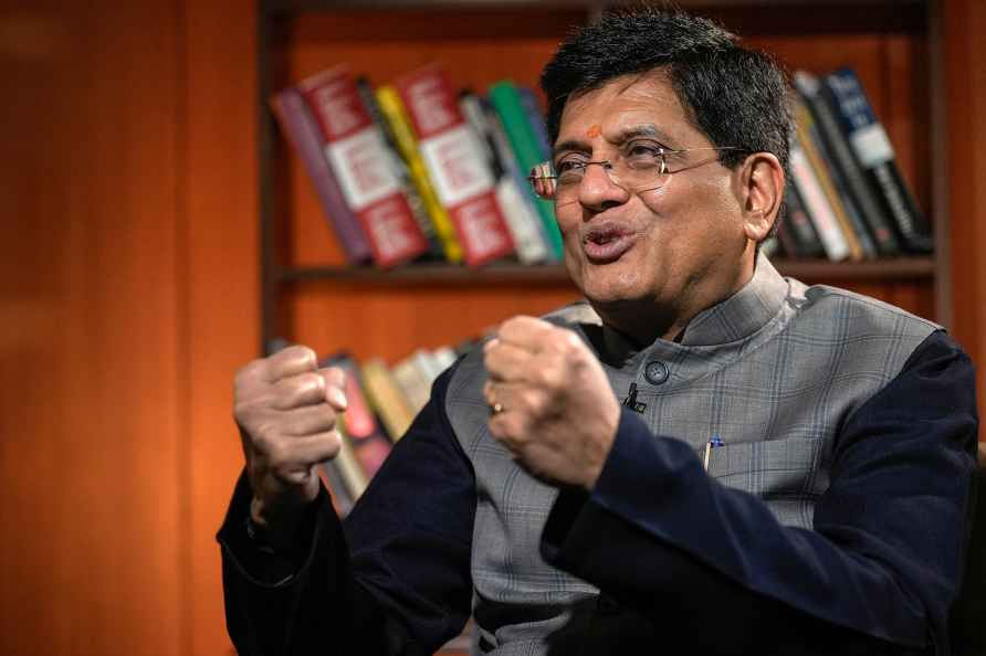 Piyush Goyal at PTI office