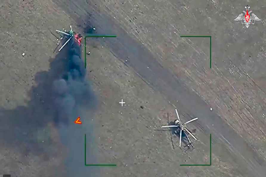 Destruction of Ukrainian Armed Forces helicopters