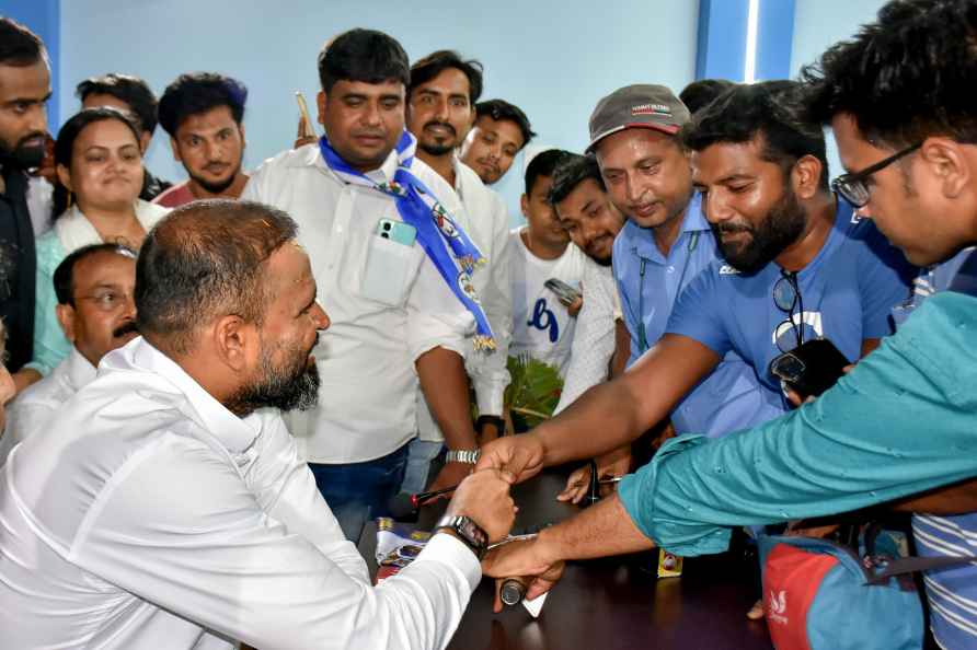 Murshidabad: Former cricketer and TMC candidate Yusuf Pathan during...