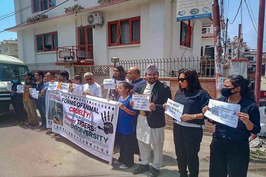 Protest outside WWF Nepal office