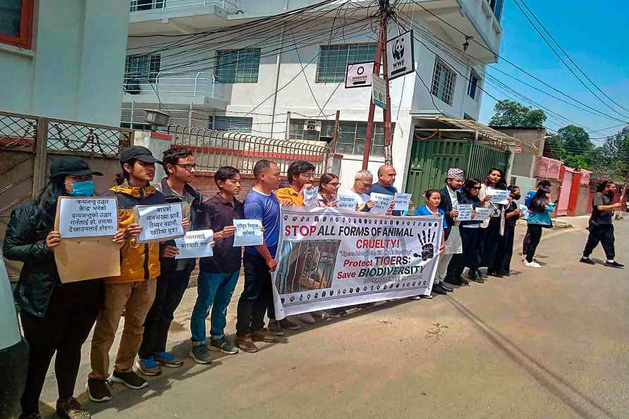Animal rights activists protest in Kathmandu