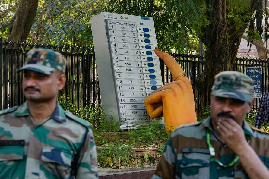 EVM replica outside Election Commission office