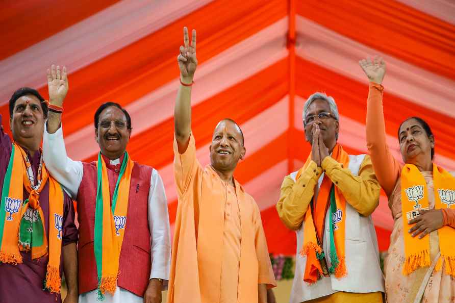 Roorkee: Uttar Pradesh Chief Minister Yogi Adityanath during a public...