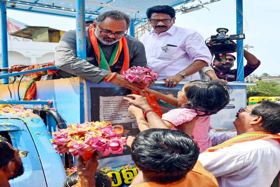 Rajeev Chandrasekhar campaigns in Kerala