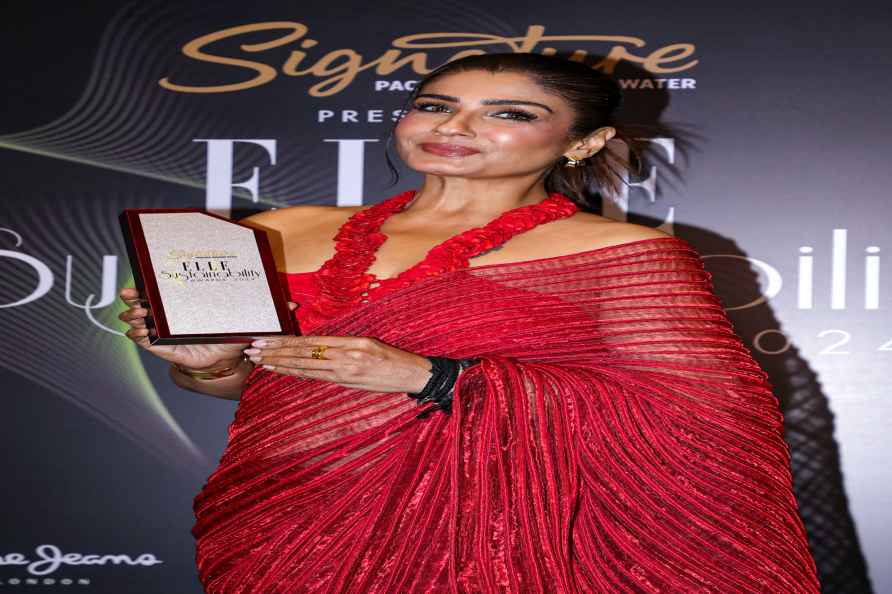 Mumbai: Actor Raveena Tandon poses for photos at the Elle awards...