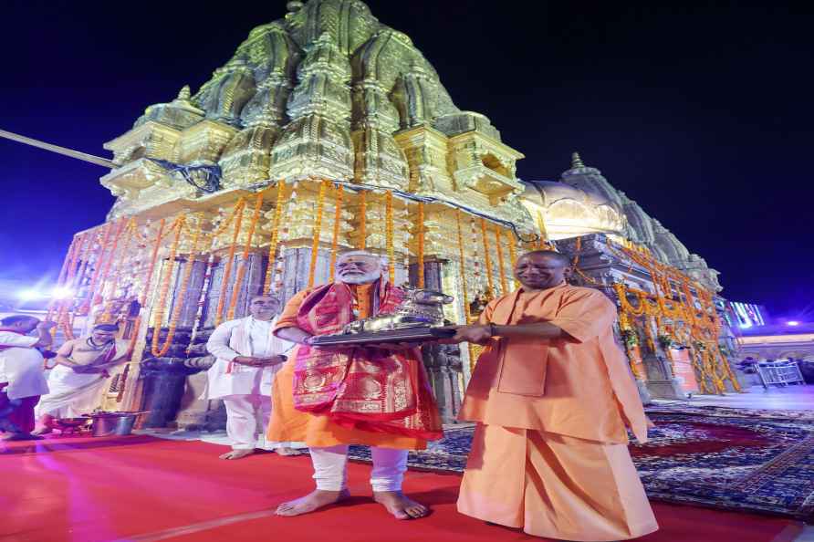 **EDS: IMAGE VIA PMO** Varanasi: Prime Minister Narendra Modi with...