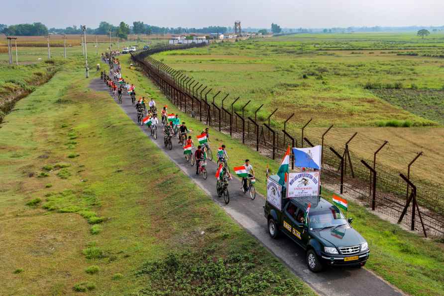 North Dinajpur: Indian Border Security Force (BSF) personnel along...