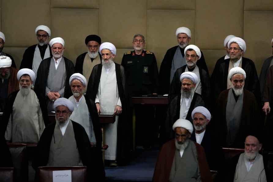 Members of the Iran's Assembly of Experts and among them head of...