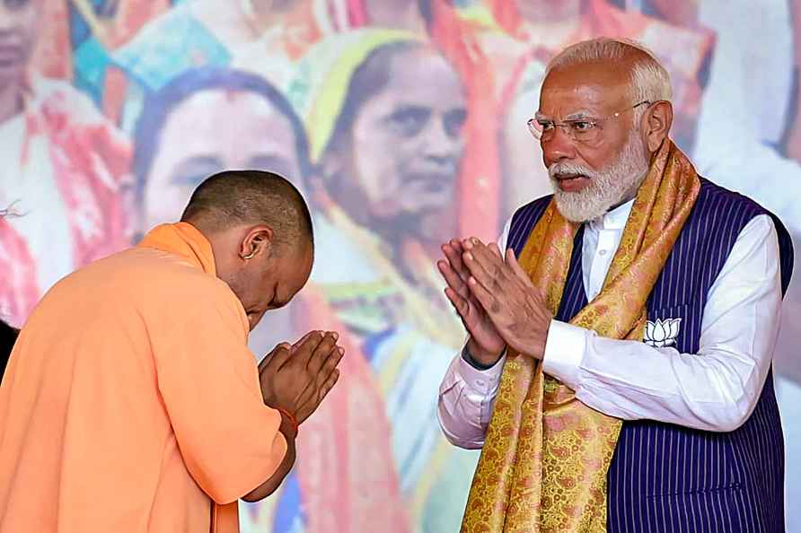 Varanasi: Prime Minister Narendra Modi and Chief Minister Yogi Adityanath...