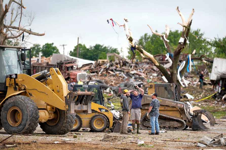 Aftermath of a tornado in Iowa