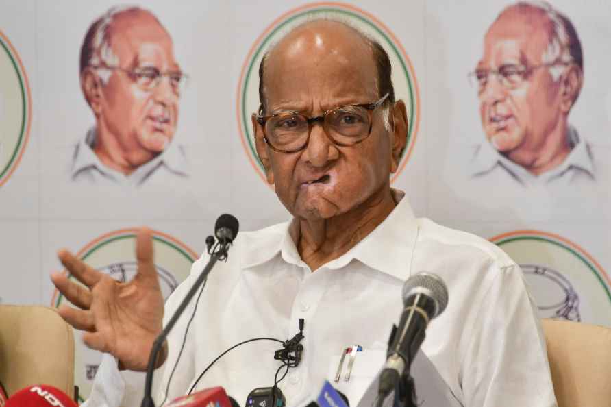 Mumbai: NCP (Sharad) Chief Sharad Pawar addresses the media, in ...