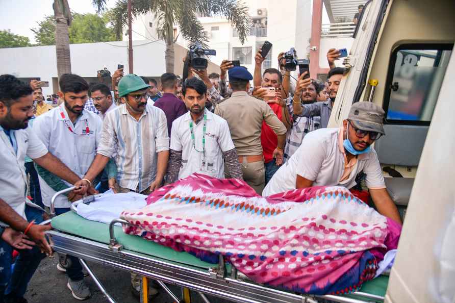 Rajkot: Injured being shifted to a hospital after a fire broke out...