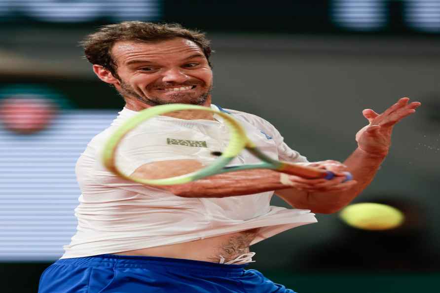 Richard Gasquet plays a shot