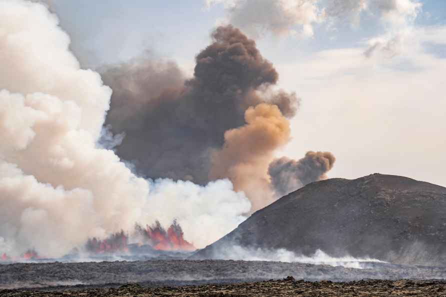 Ash rising from a volcano