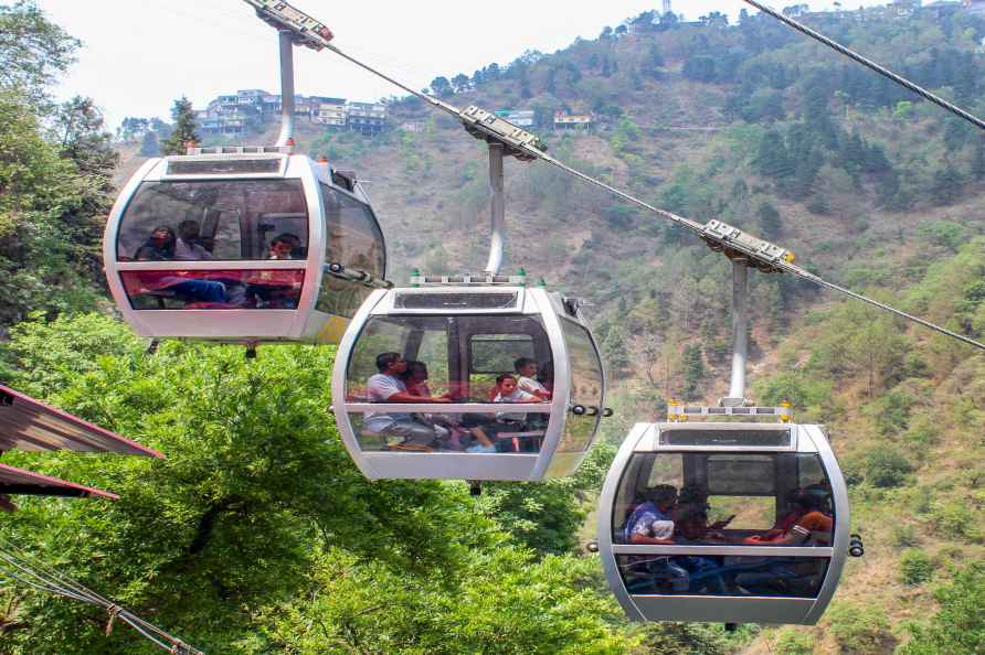 Tourists visit Mussoorie