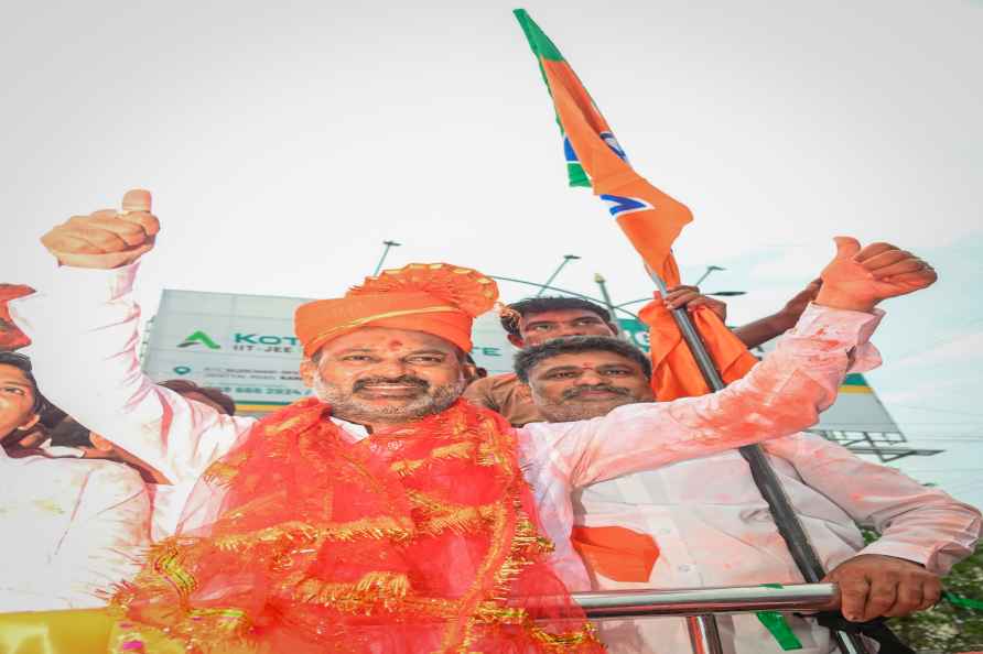 LS Polls: BJP celebration in Karimnagar