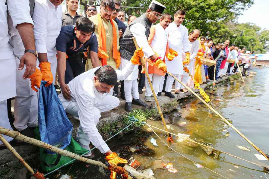 Mohan Yadav at a cleanliness drive