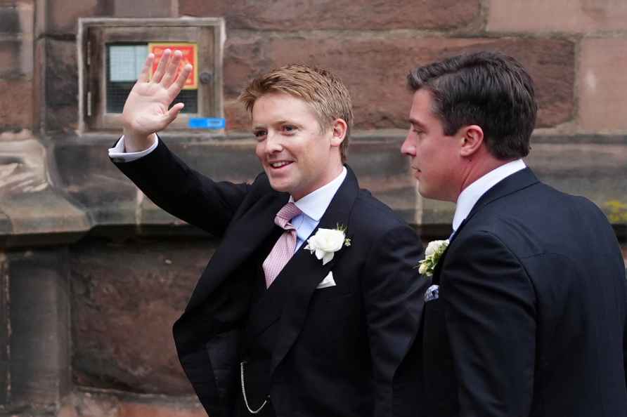 Chester Cathedral for his wedding to Olivia Henson