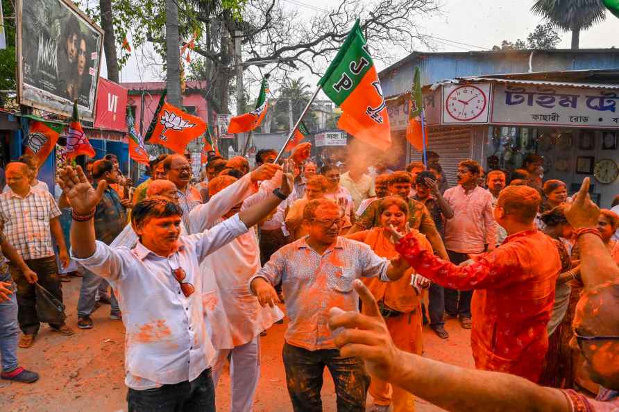 BJP workers celebrate in West Bengal