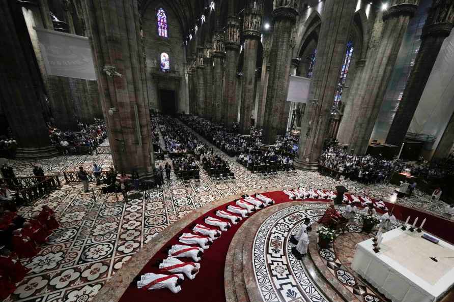 Newly ordained Catholic priests ordination ceremony