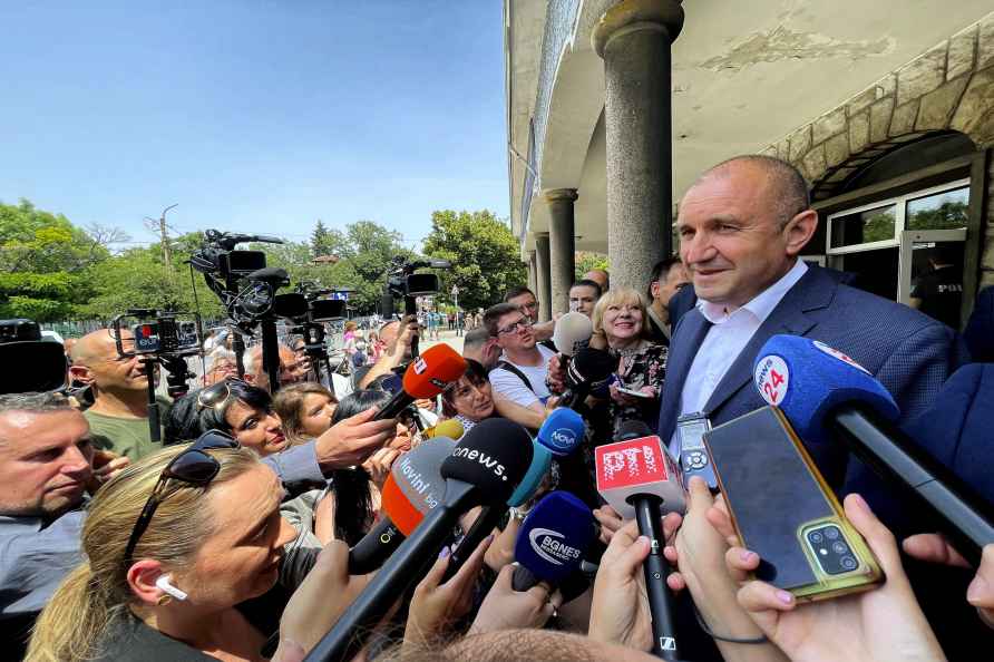 Bulgarian President Rumen Radev addresses media