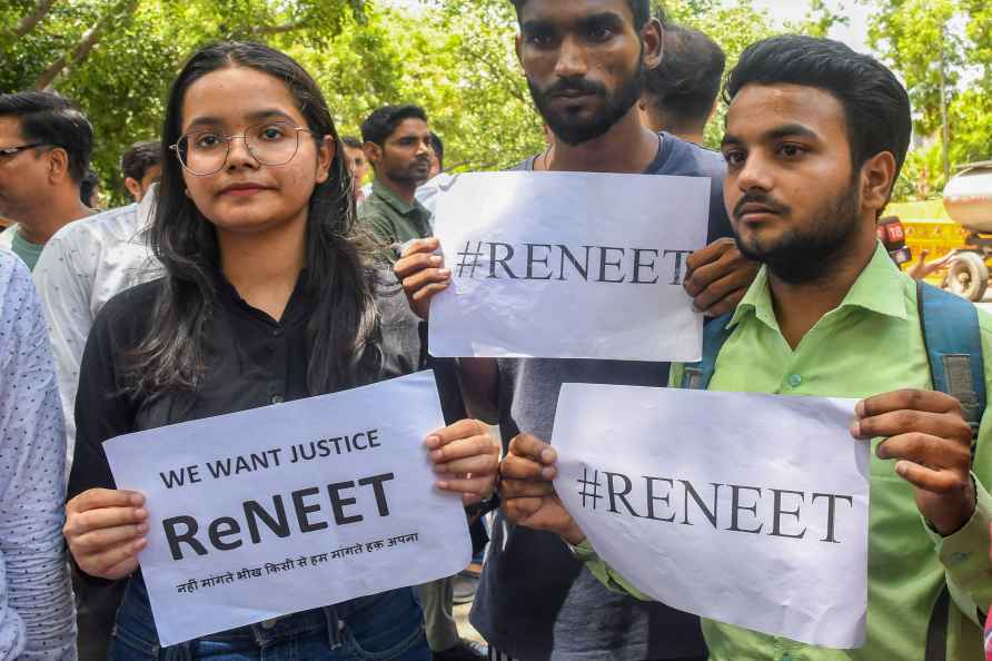 Protest over NEET-UG 2024 results