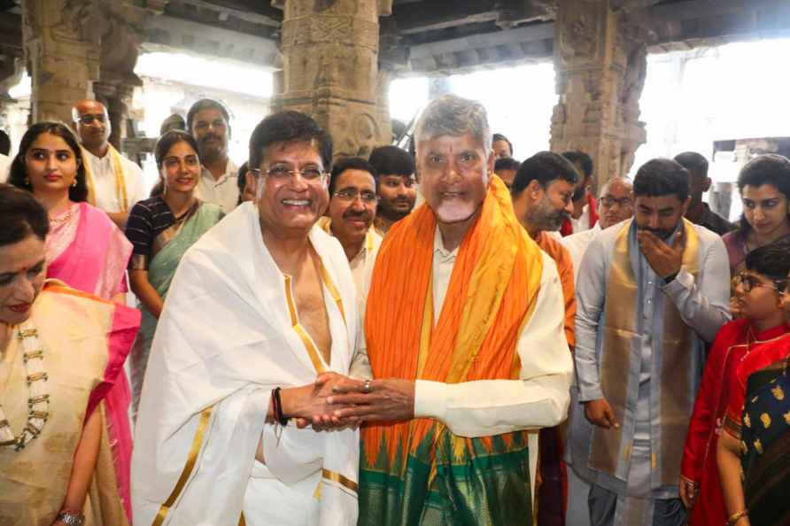 Piyush Goyal at Tirumala Tirupati Devasthanams