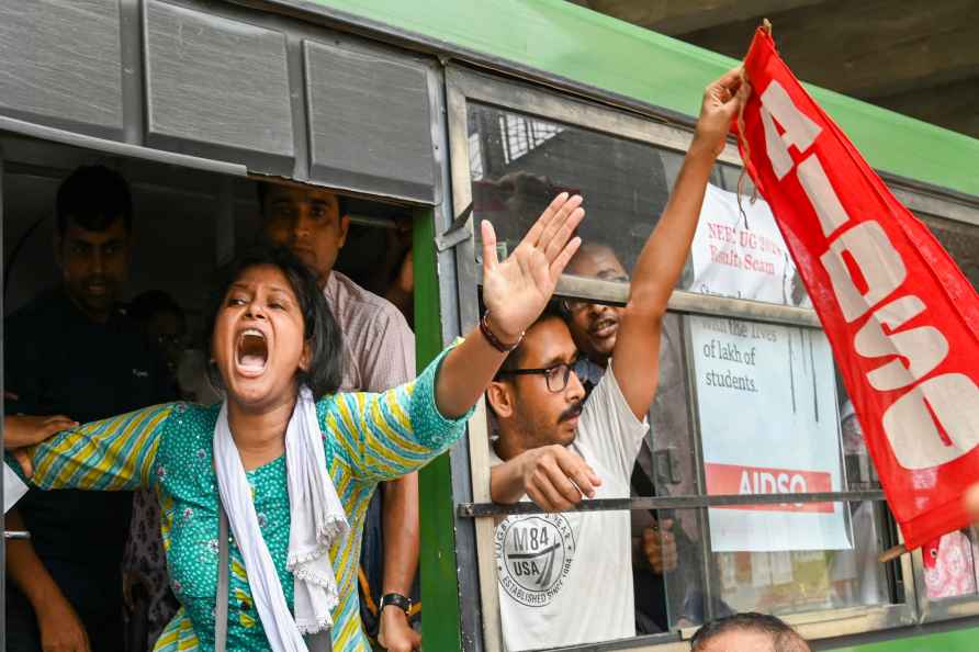 Protest against alleged irregularities in NEET result